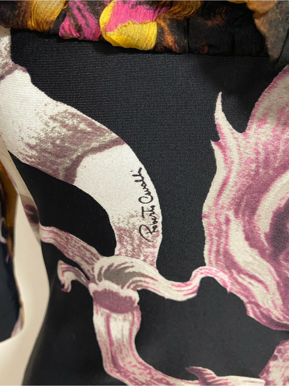 Roberto Cavalli Dress Women Size 6/42/Small Black Floral Midi Dress Vintage Y2K - Picture 6 of 16